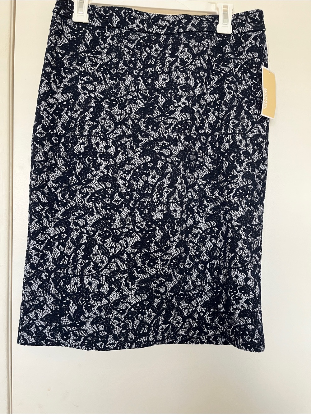 Women's Navy and White Printed Pencil Skirt Size M
